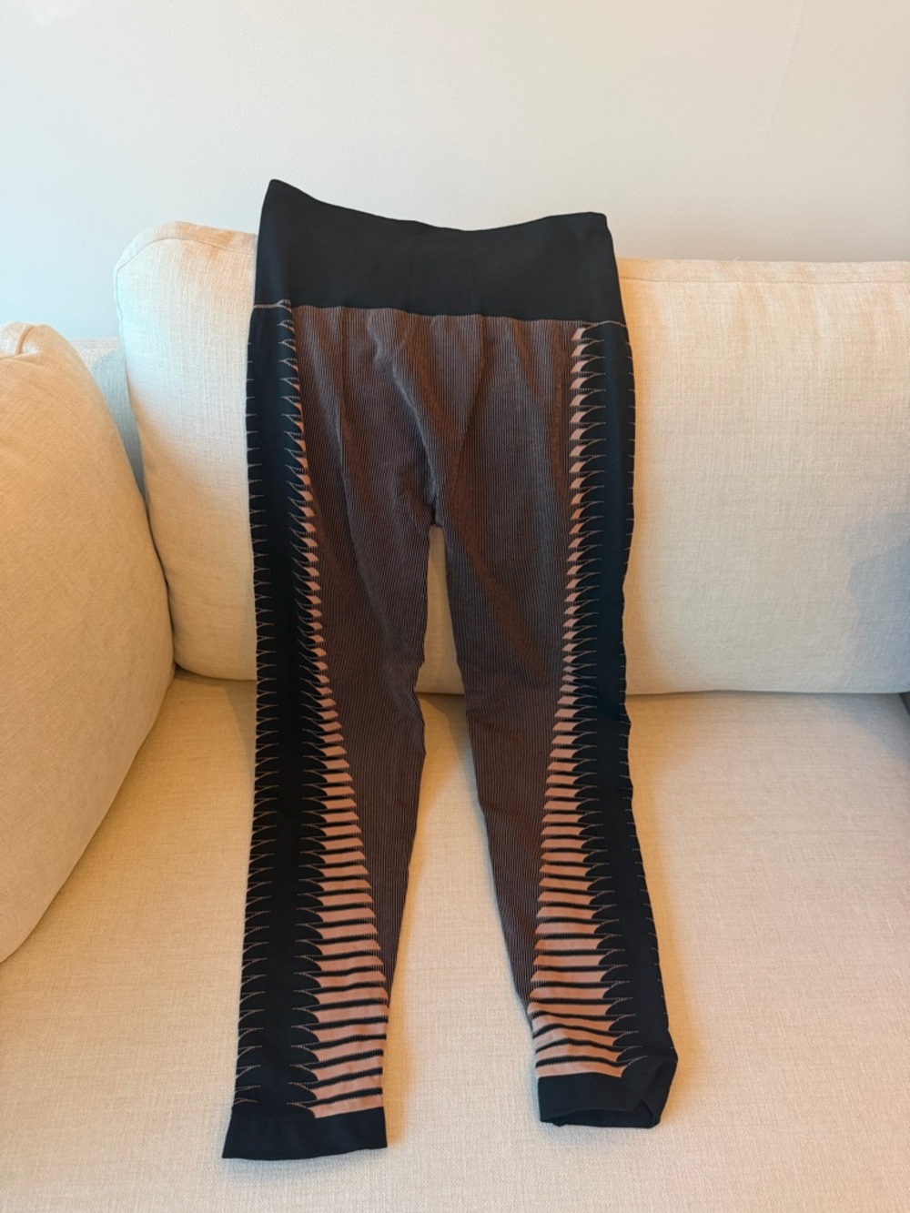 Wolford Black and Brown Ribbed Side-Cut Kids Leggings